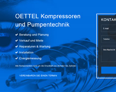 Internetpräsenz der Firma Oettel Kompressoren und Pumpentechnik